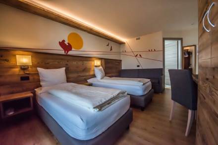 Camera confortevole con due letti: Hotel Le Alpi a Livigno